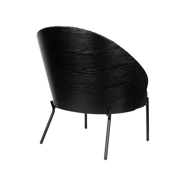 Poltrona nera con rivestimento in bouclé Rodin – Dutchbone-image-4