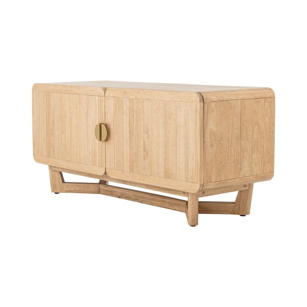 Cassettiera di colore naturale in legno di cauciù massiccio 120x55x45 cm Serrone - Bloomingville-image-3