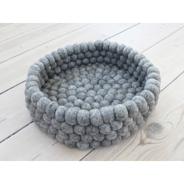 Cesto portapalloni in lana grigio acciaio Cesto portapalloni, ⌀ 28 cm - Wooldot