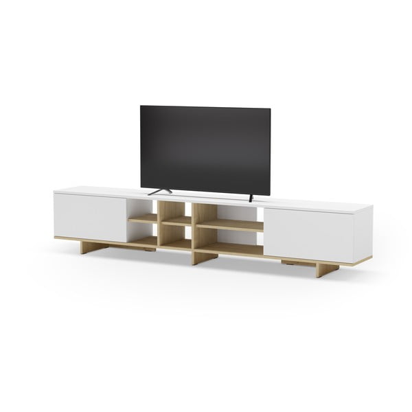 Tavolo TV bianco 230x44 cm Cequoia - Marckeric-image-4