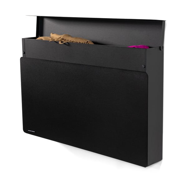 Scarpiera nera in metallo con ante ribaltabili/da parete 78x48x13 cm Luigi – Spinder Design-image-2