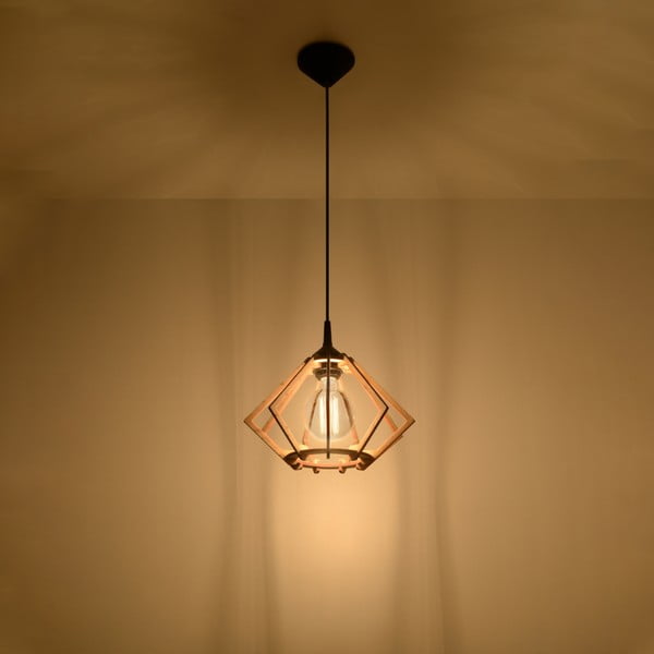 Lampada a sospensione in colore naturale con paralume in legno ø 27,5 cm Toranja - Sollux-image-1