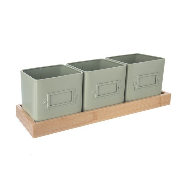 Set di vasi in metallo per erbe aromatiche 3 pz Greenish - Orion-image-3