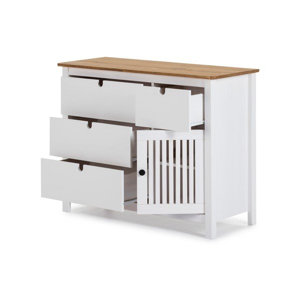 Cassettiera in legno bianco Bruna - Marckeric-image-4