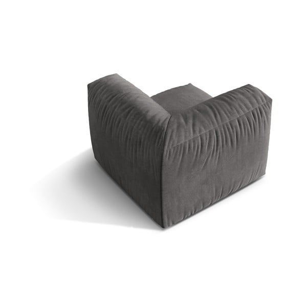 Parte divano componibile grigio (con composizione variabile) con rivestimento in velluto Martina – Micadoni -image-2