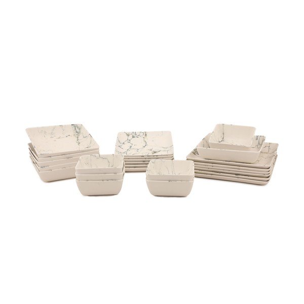 Set di piatti in porcellana da 24 pezzi Marmo - Kütahya Porselen-image-2