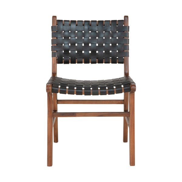 Sedie da pranzo nero-marrone in legno di teak in un set di 2 pezzi Perugia - House Nordic-image-1