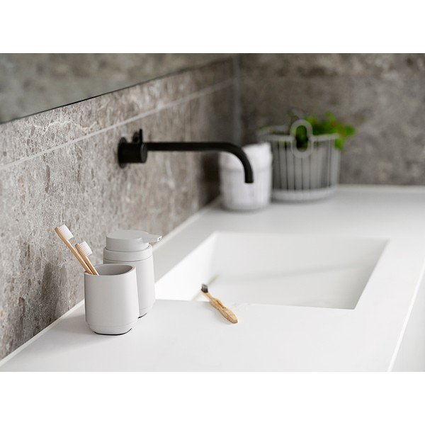 Tazza in cemento grigio chiaro per spazzolini da denti Time - Zone-image-1