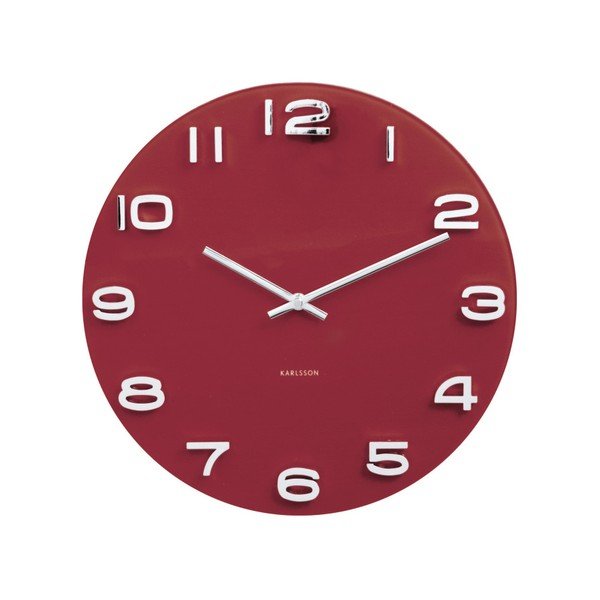 Červené hodiny Karlsson Vintage, ø 35 cm