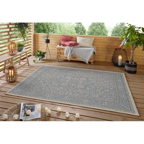 Tappeto per esterni blu e beige , 200 x 290 cm Anjara - NORTHRUGS-image-1