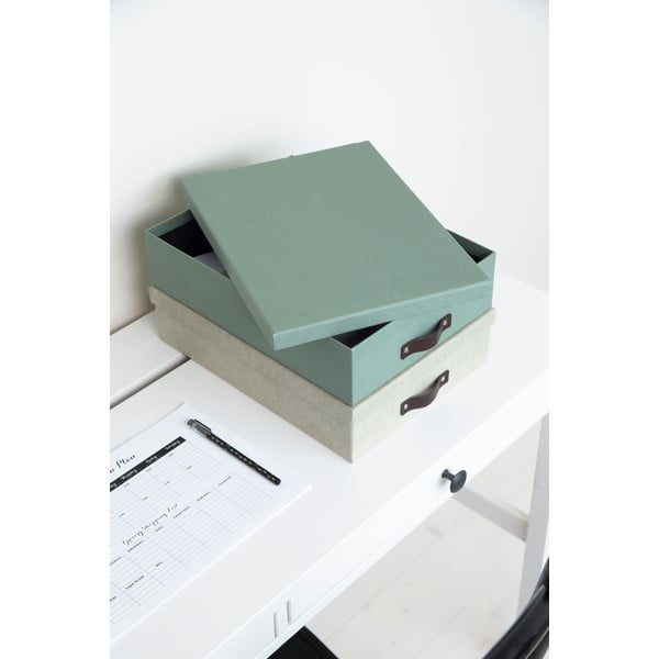 Organizer verde in cartone per documenti Oskar Canvas Paper Laminate – Bigso-image-1