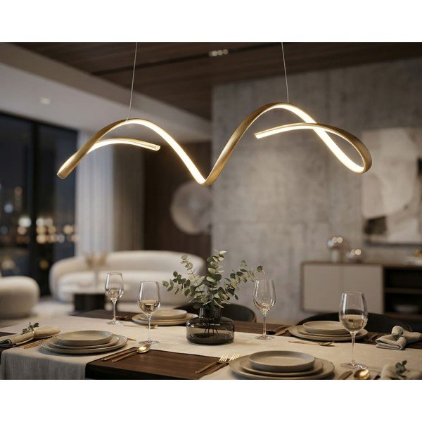 Lampadario LED dorato in metallo Uter – Mauro Ferretti-image-1