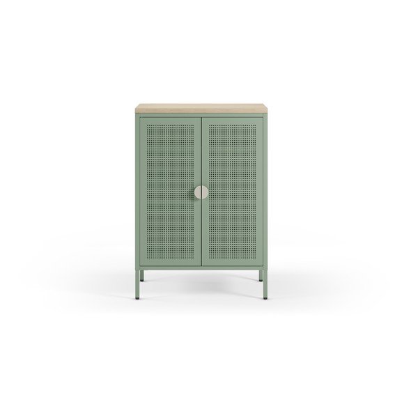 Armadietto color menta/di colore naturale in metallo 70x100x40 cm Sayla – Marckeric-image-1