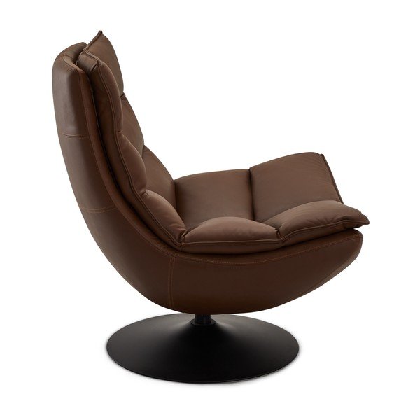 Poltrona in pelle marrone scuro Miami - Furnhouse-image-3