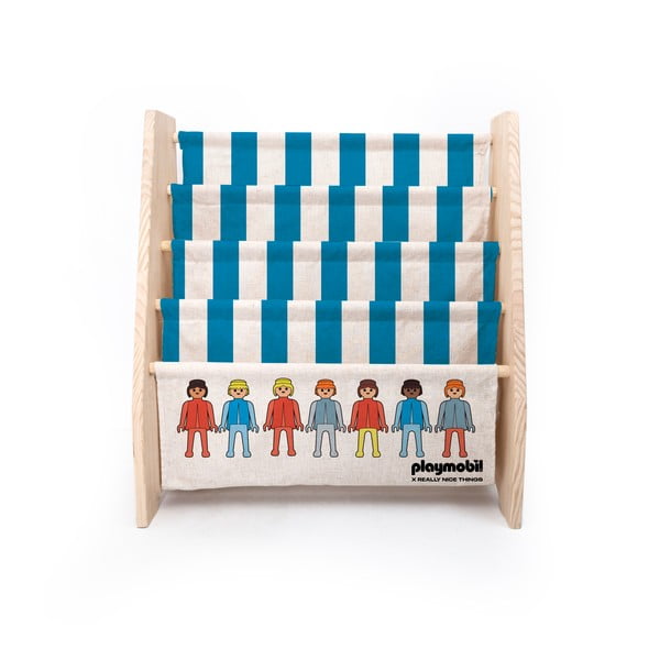 Libreria per bambini in tessuto e legno colore naturale 60x70 cm - Playmobil