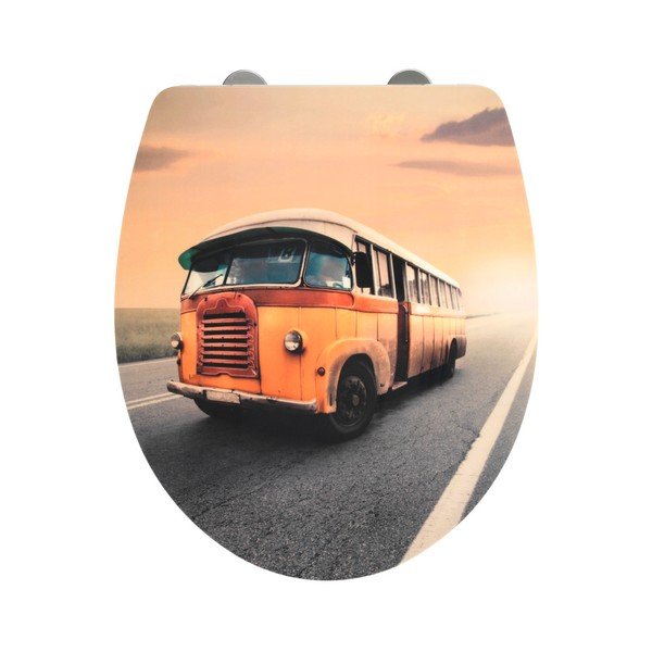 WC sedátko se snadným zavíráním Wenko Vintage Bus, 46 x 39 cm