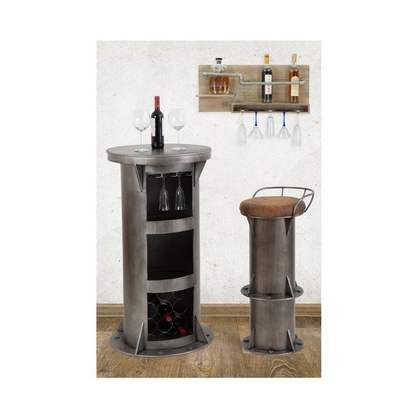 Nástěnný držák na lahve a sklenice Mauro Ferretti Pipe Bar, 30 x 70 cm-image-1