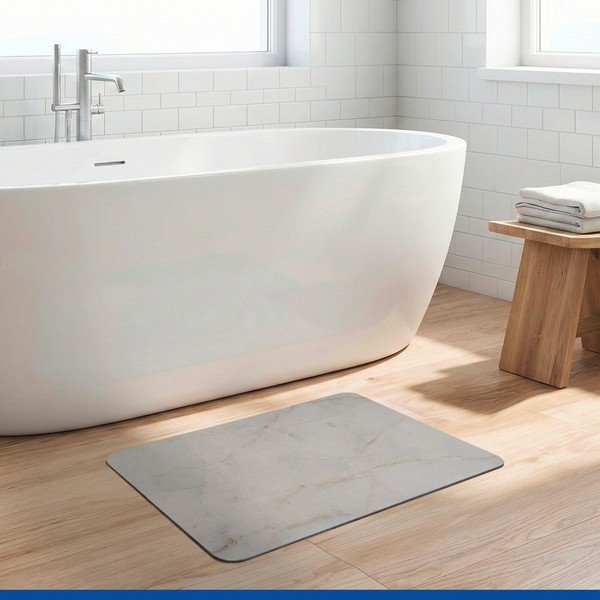 Tappetino per il bagno grigio tortora in diatomite 39x60 cm Itamos – Wenko-image-2