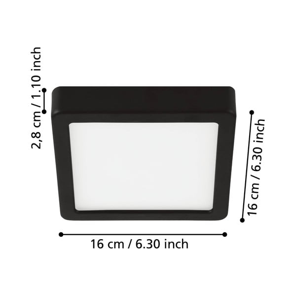Plafoniera LED nera 16x16 cm FUEVA 5 – EGLO-image-2
