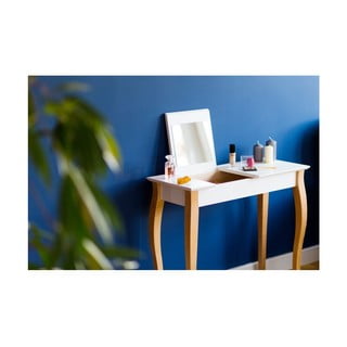 Tavolino da toilette rosa con specchio Tavolino da toilette, lunghezza 65 cm - Ragaba