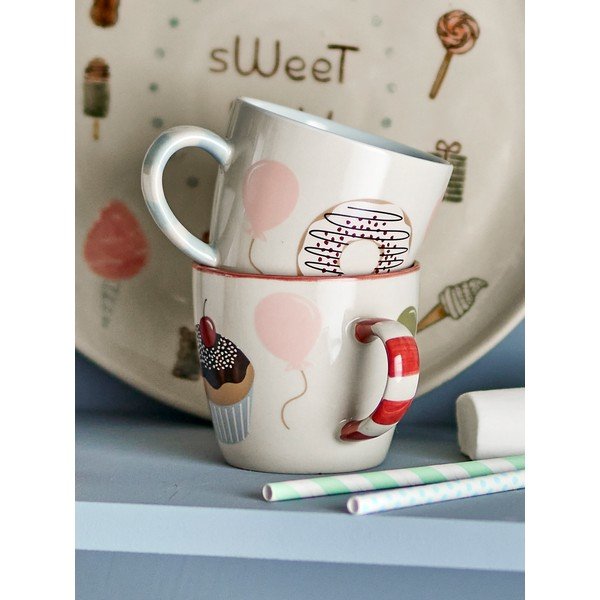 Tazze per bambini in set color crema in gres 2 pz 200 ml Darby – Bloomingville Mini-image-1