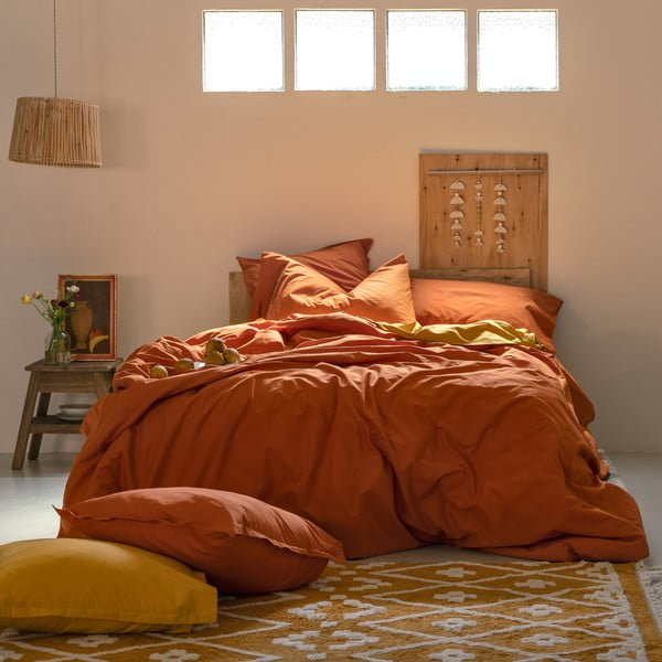 Copripiumino arancione in cotone per letto singolo 140x200 cm Basic - Happy Friday