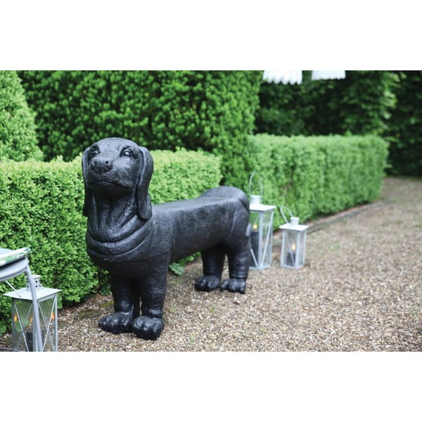 Panchina da giardino nera Dachshund - Esschert Design-image-1