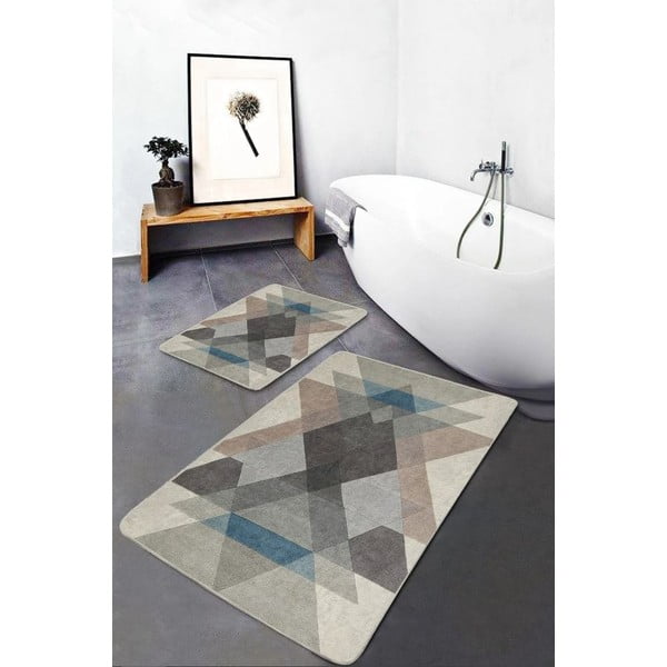 Set di tappetini per il bagno in velluto 2 pz 60x100 cm – Mila Home-image-1