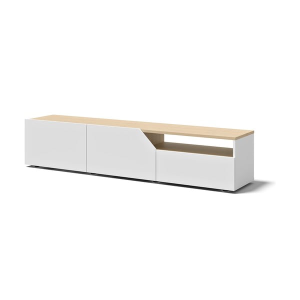 Tavolo TV bianco in rovere 180x38 cm Verone - TemaHome-image-3