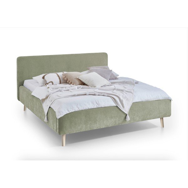 Letto matrimoniale imbottito verde chiaro rete non inclusa 160x200 cm Mattis – Meise Möbel