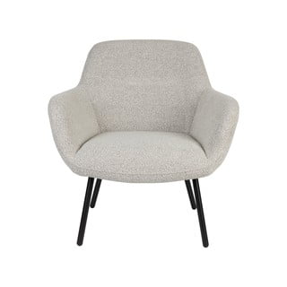 Poltrona bianca in tessuto bouclé Dude - White Label