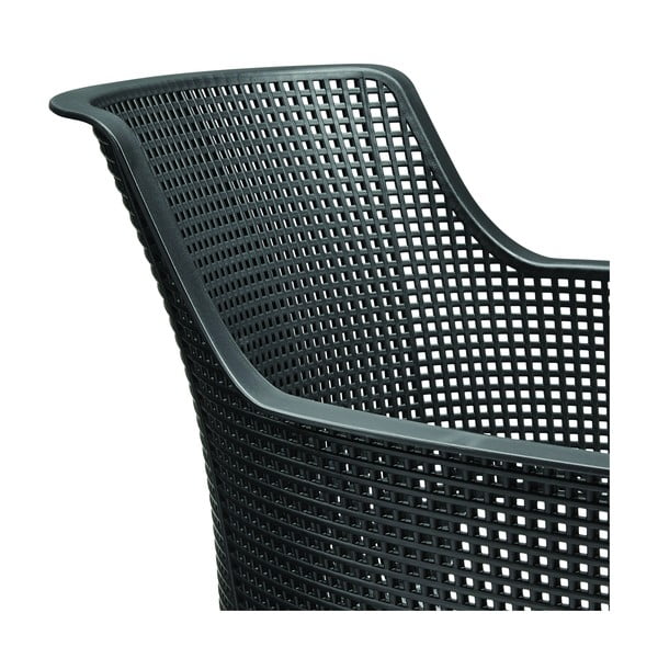 Sedia da giardino in plastica grigio scuro Elisa - Keter-image-3