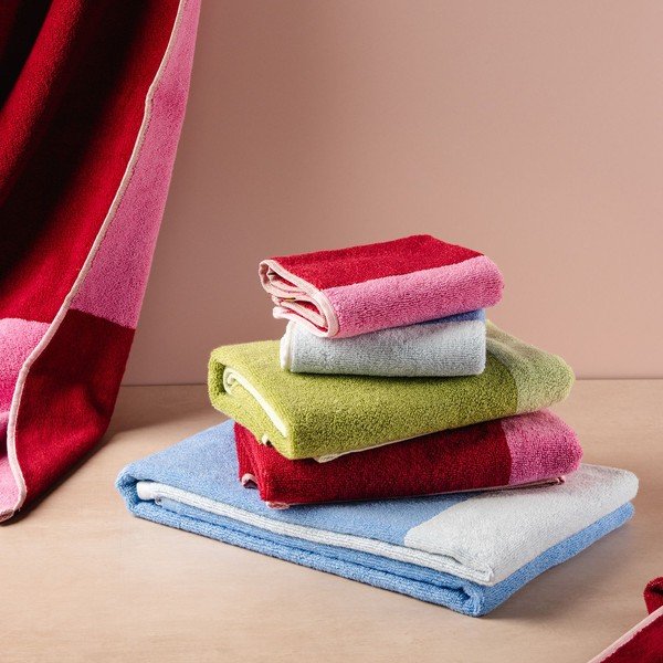 Set di asciugamani tipo terry blu in cotone 2 pz 50x100 cm Pixie – ONA-image-4