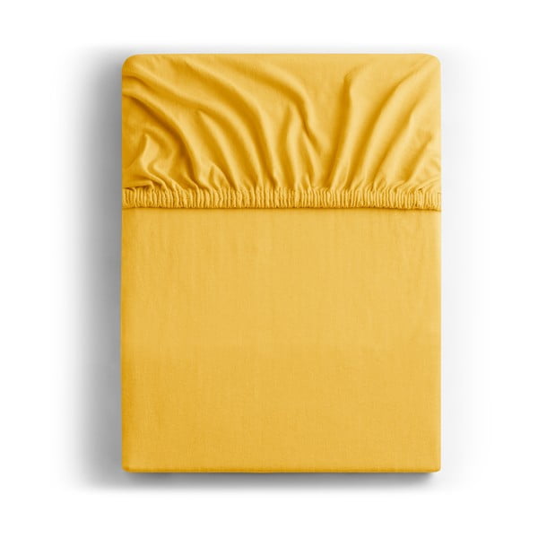 Collezione di lenzuola in jersey giallo, 200/220 x 200 cm Amber - DecoKing