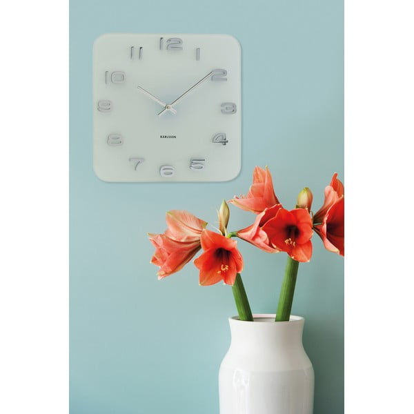 Orologio in vetro bianco Present Time Vintage - Karlsson-image-1