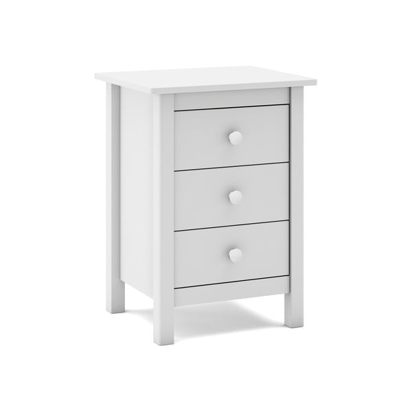 Comodino bianco per bambini in legno di pino Max - Marckeric-image-3