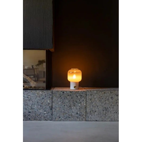 Lampada da tavolo bianca con paralume in vetro con intensità regolabile (altezza totale 29,5 cm) Moody – Zuiver-image-1