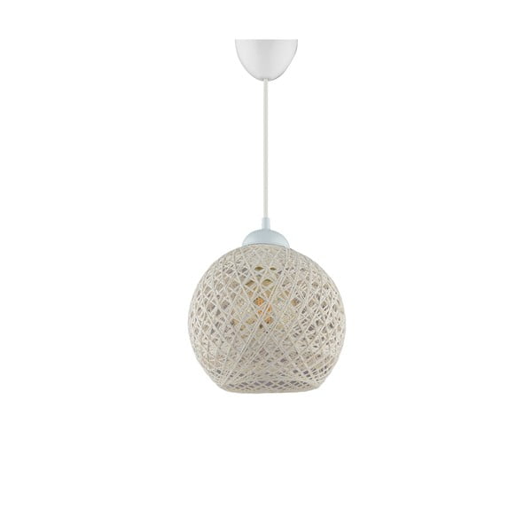 Lampadario bianco/color crema con paralume in tessuto ø 22 cm – Opviq lights