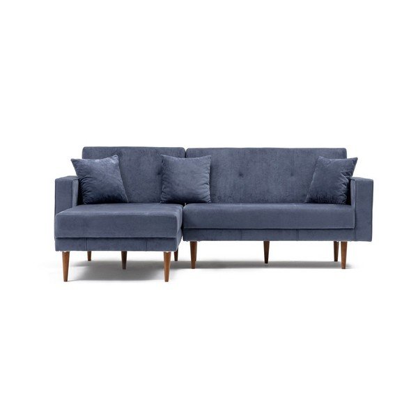 Divano letto grigio-blu Dublino, angolo sinistro - Balcab Home