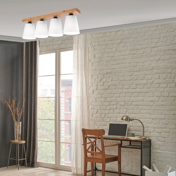 Lampada da soffitto bianca con paralume in tessuto ø 15 cm Lula - LAMKUR-image-1
