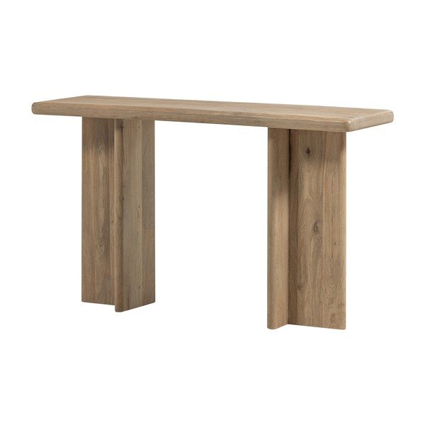 Tavolo consolle colore naturale chiaro in mango massiccio 40x80 cm Ato – WOOOD-image-2