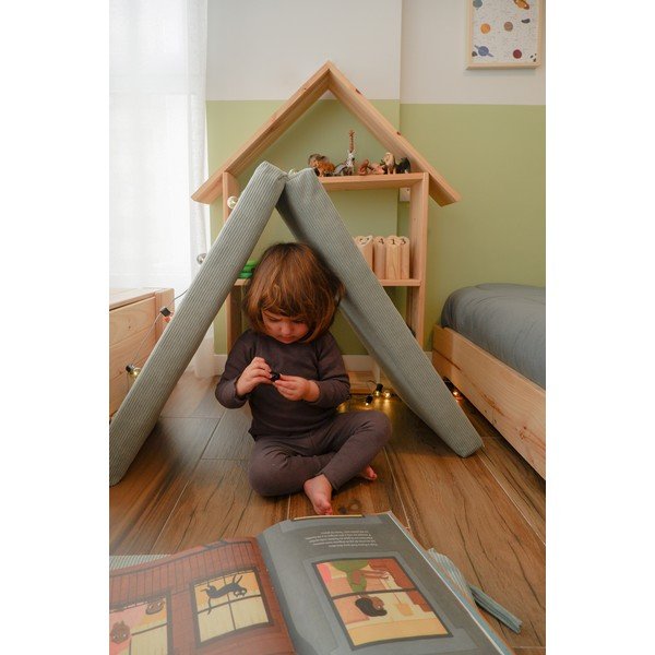 Pouf per bambini in velluto a coste blu chiaro Montessori - Little Nice Things-image-3