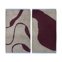 Set di asciugamani tipo terry burgundy/greige in cotone organico 2 pz 50x90 cm Nova Arte  – Mette Ditmer Denmark