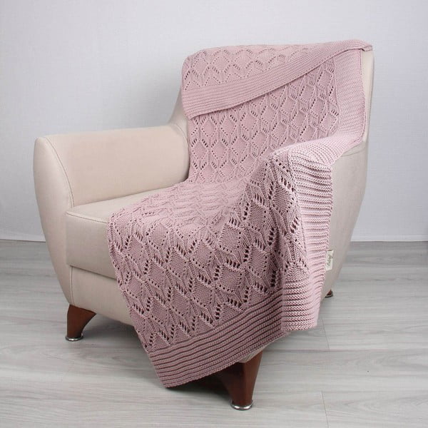 Copriletto in cotone rosa Jennifer, 130 x 170 cm - Homemania Decor