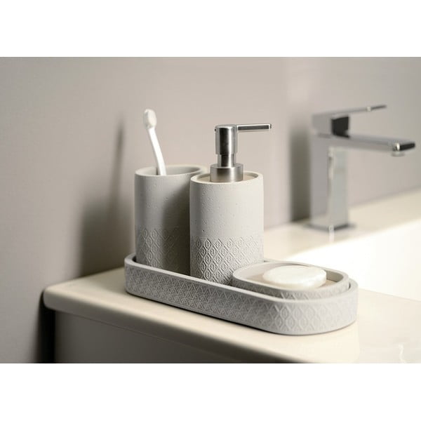 Tazza in cemento beige per spazzolini da denti Afrodite - Sapho-image-2