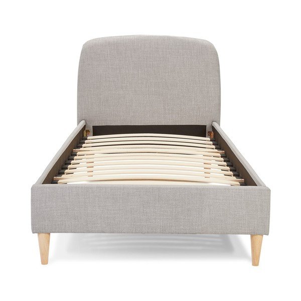 Letto singolo imbottito grigio chiaro con griglia 90x200 cm Drome - Kokoon-image-3