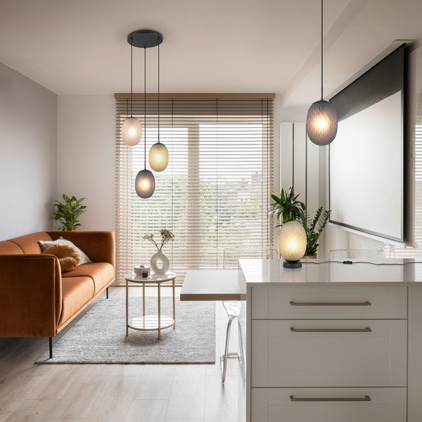 Lampada da tavolo verde con paralume in vetro (altezza totale 28,5 cm) Facette – Trio-image-2