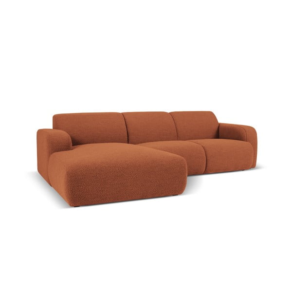 Divano angolare marrone in tessuto bouclé (angolo sinistro) Molino - Micadoni Home-image-2