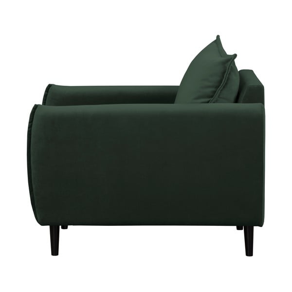 Poltrona verde scuro con rivestimento in velluto Juli – Ropez-image-2