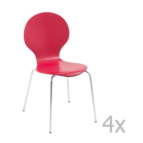 Set di 4 sedie da pranzo Marcus rosse - Actona